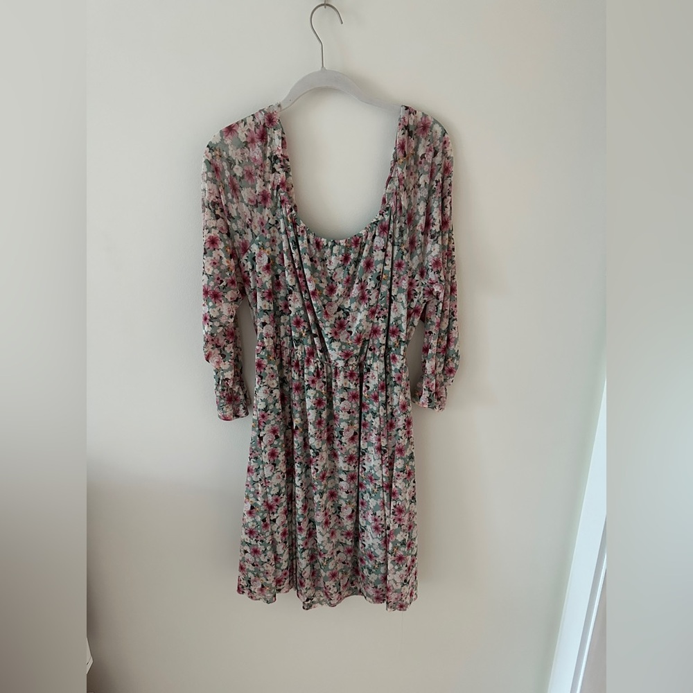 Absolutely Famous Multicolor Floral Long Sleeve Dress - Picture 3 of 3